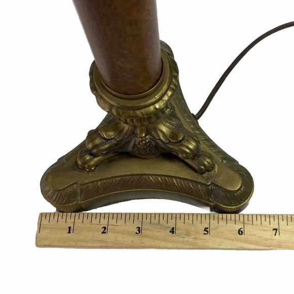 HLWD Regency Faux Brass Wood Candlestick Table Lamp Triangular Base 18 Excelsior - Picture 10 of 15